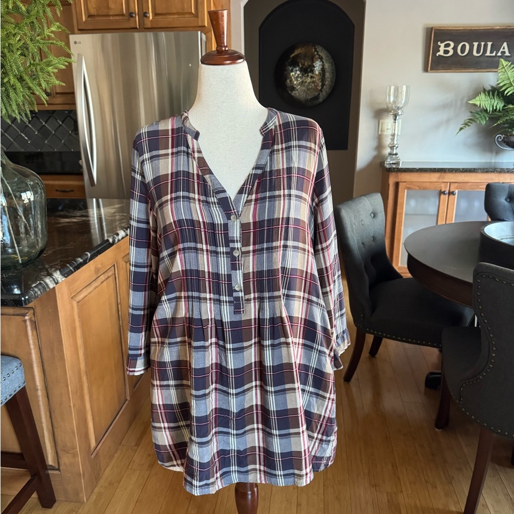 Plaid Button-Down Women's Top
